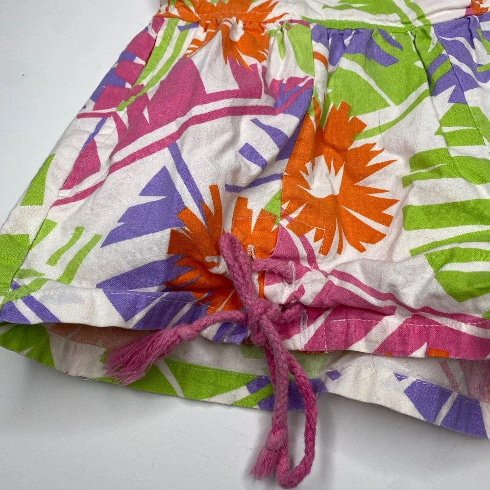 Great Shapes Kids Girls Tropical Floral Print Romper Jumper Size 7‎ Vintage